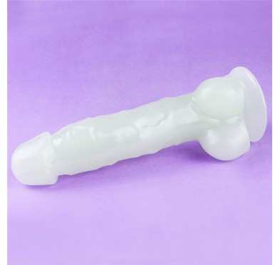 Dildo led giętkie duży penis podświetlany 21,5 cm